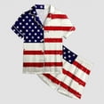 thumbnail image 4 of Kaprioy My First 4th of July Baby Girl Outfit Satin Pajama Sets Short Sleeve Button Down Sleepwear Silky Nightwear Loungewear 2 Piece PJS, 4 of 5
