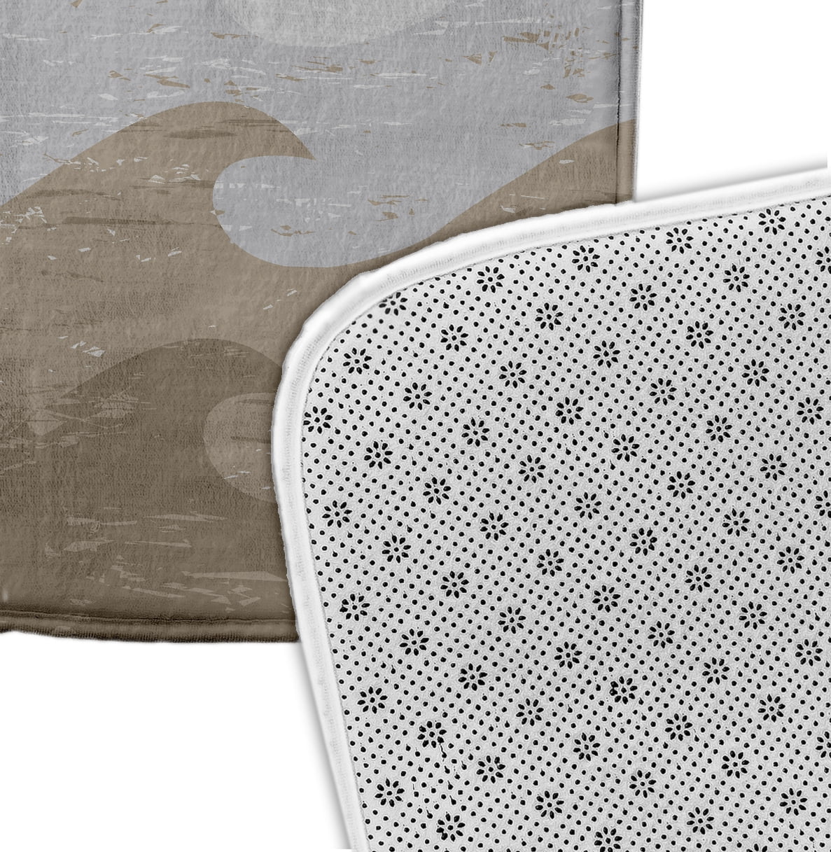 Simply Daisy 34" x 21" Plush Microfiber Grey Deep Sea Bath Mat