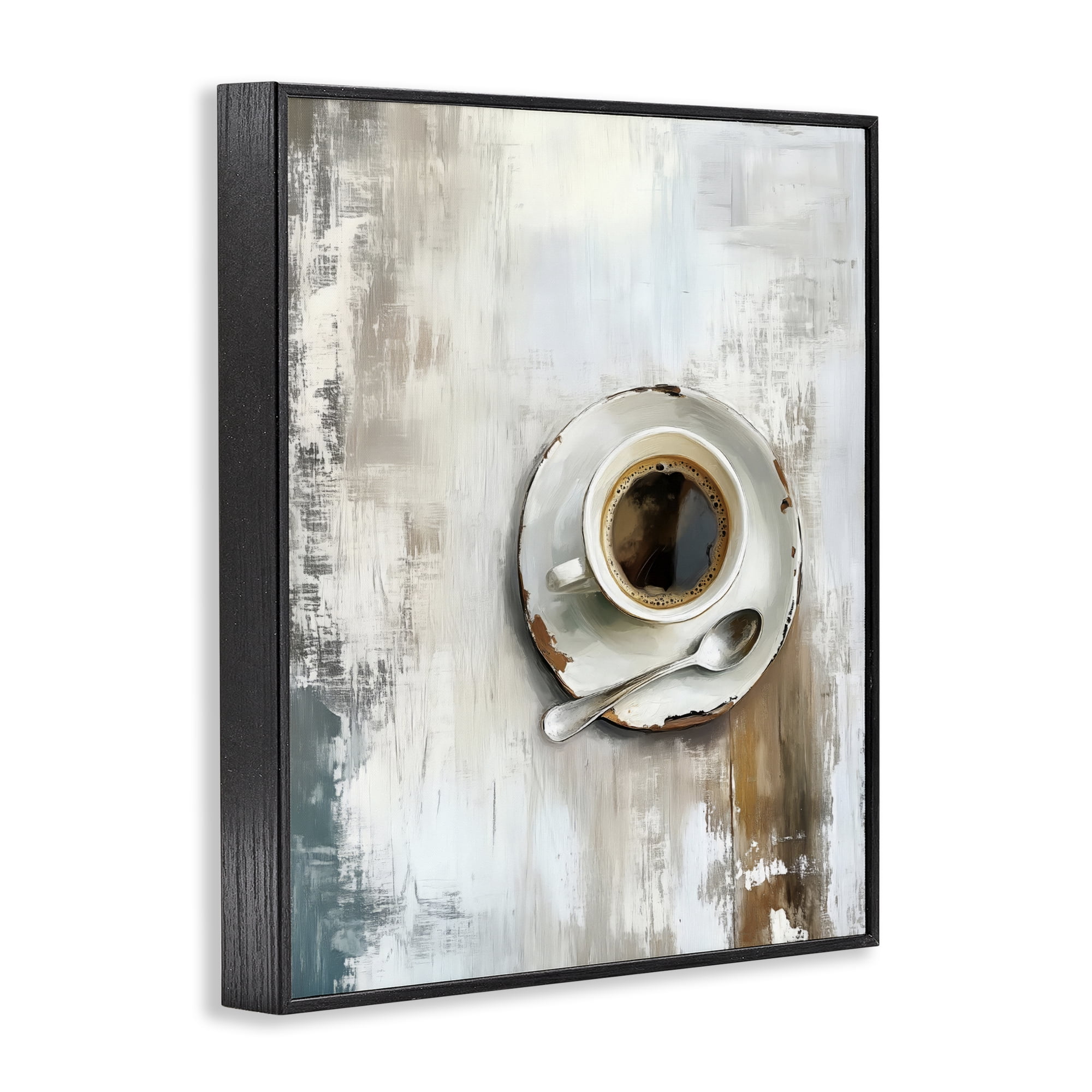 Stupell Industries Neutral & Rustic Cup of Coffee Black Framed Giclee Art, design by LSR Design Studio