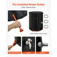 thumbnail image 5 of VEVOR Collapsible Rain Barrel, 53 Gallon Portable Rain Water Collection Barrel, 1000D PVC Rainwater Collection System, Garden Water Catcher Tank Storage Container with Spigot & Overflow Kit, Black, 5 of 9