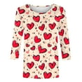 thumbnail image 5 of Gamivast Valentines Day Sweatshirts for Women Plus Size 3/4 Sleeve Cute Heart Love Graphic Blouse Holiday Casual Crew Neck Tunic Trendy Tees, 5 of 5