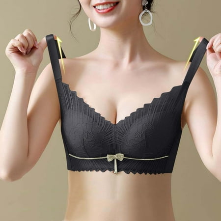 

uikmnh Bras for Women Lace Latex Gathers And Closes The Auxiliary Milk And The Adjustable Underwear Is Comfortable And Sagging New Model Bra