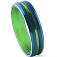 thumbnail image 2 of Pompeii Men's Brushed Blue Tungsten Green Aluminum Ring 6mm Wedding Band (,), 2 of 3