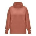 thumbnail image 3 of DuoJiaJ Sweaters for Women Turtleneck Winter Pullover Sweater Long Sleeve Knit Solid Color Warm Sweater Tops Red XXXL, 3 of 4