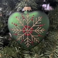 thumbnail image 7 of Christmas by Krebs Blown Glass Collectible Ukrainian Figurine (3.75" Christmas Night Green Hearts with Snowflake), 7 of 7