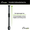 thumbnail image 5 of Champion Sports Portable Folding Batting Tee - Lightweight Adjustable Batting Tee Folds for Easy Storage, 5 of 6