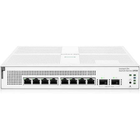 HPE Networking Instant On 1930 8G Class4 PoE 2SFP 124W Switch - Switch - L3 - managed - 8 x 10/100/1000 (PoE)   2 x Gigabit SFP - rack-mountable - PoE (124 W)