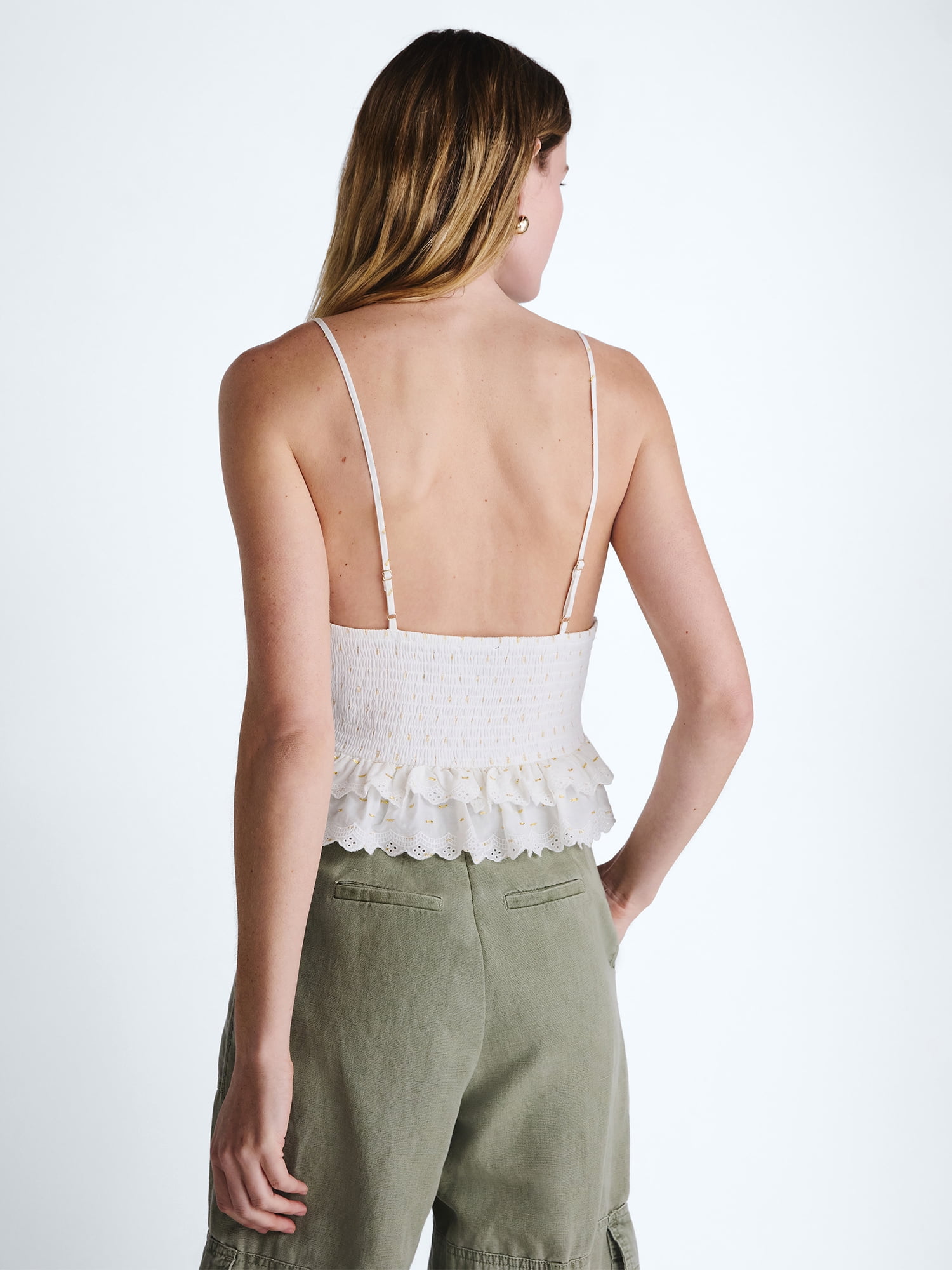 Scoop Women’s Smocked Eyelet Tank Top, Sizes XS-XXL