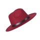 thumbnail image 2 of Sonducket Sombrero de ala ancha de fieltro, gorro Vintage para mujer, gorro cálido de invierno, accesorios de ropa de viaje para fiestas Sombreros Vino rojo, 2 of 8