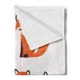 thumbnail image 2 of Fox Soft Flannel Fleece Blanket, Cartoon Foxes in Modern Style Sitting and Sleeping on White Background Print, Cozy Plush for Indoor and Outdoor Use, 50" x 70", Beige Orange Indigo, by Ambesonne, 2 of 5