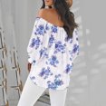 thumbnail image 4 of HongQid Women's Off Shoulder Top Floral Long Sleeve Blouse Casual Loose Shirts, 4 of 7