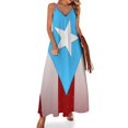 thumbnail image 1 of Vestido sin mangas con la bandera de Puerto Rico de Starlight, ropa de mujer, traje de verano elegante de Corea para mujer, 1 of 7