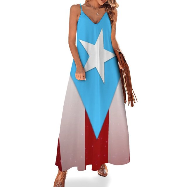 Vestido sin mangas con la bandera de Puerto Rico de Starlight, ropa de mujer, traje de verano elegante de Corea para mujer