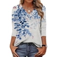 thumbnail image 2 of 3/4 Sleeve Blouses for Women,3/4 Length Sleeve Womens Tops V Neck Three Quarter T Shirts Spring 2026 Dressy Casual Blouses, 2 of 8