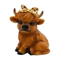 thumbnail image 7 of Highland Cow Figurine Decor, Highland Cows Themed Gifts, Resin Figures Home Desk Decorations Accents (Brown) (1, Highland Cow Figurine(Brown)), 7 of 7