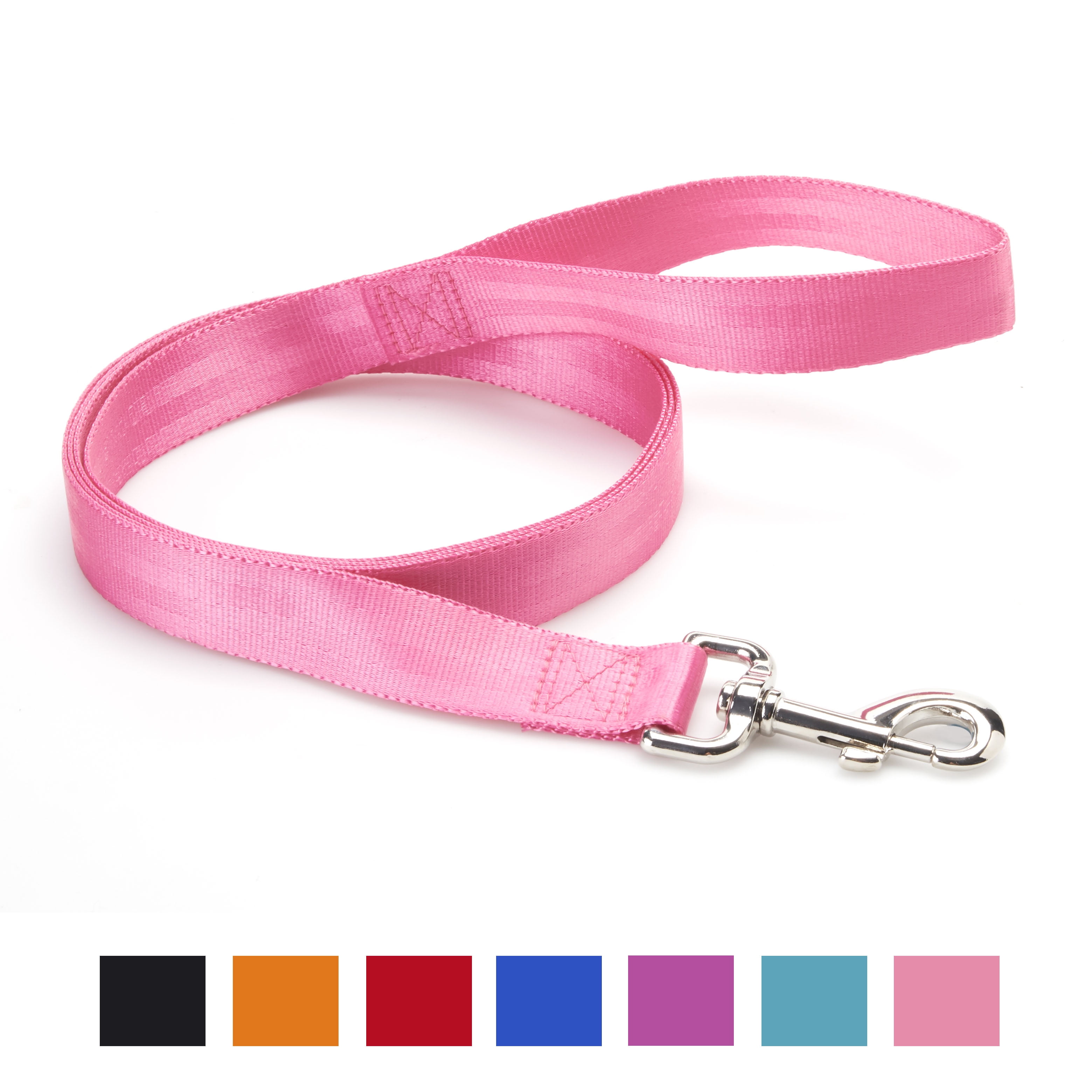 Vibrant Life Solid Nylon Dog Leash, Pink, 5ft, 1in