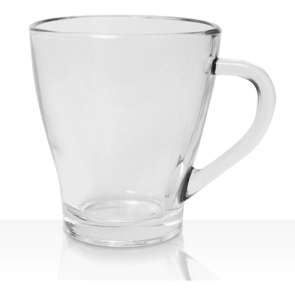 Madison - 9 Ounce Glass Coffee Mugs, Thick and Durable – For Coffee, Tea, Cider, etc. – Great for Layered Drinks – Microwave and Dishwasher Safe – Set of 6 Clear Glass Mugs – 3.4” Diameter x 3.8” Tall