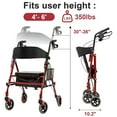 thumbnail image 2 of Xlluproid Foldable Rolling Walker with Seat for Seniors - 350lb Weight Capacity, 5-Position Height Adjustable, Durable Hybrid Frame, 2 of 5