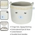 thumbnail image 6 of Woven Cotton Rope Baby Basket with Lamb Design – Nursery Storage Bin, Toy & Blanket Organizer, Decorative Hamper (16" × 13"), 6 of 8