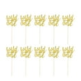 thumbnail image 2 of Golden Cake Decor Insert Cards for Birthday Parties and Festivals Beautiful Shining Paper Decor 10pcs, 2 of 8