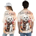 thumbnail image 5 of Hello Fall Maltese Scarf Welcome Autumn with Leaves Pumpkins All Over Print 3D Baseball Shirt Maltese Dog Lover Gifts Idea Softball Sport - 00011, 5 of 6