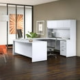 thumbnail image 7 of Studio C 72W x 36D U Desk with Hutch and Drawers in White - Engineered Wood, 7 of 7
