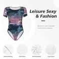 thumbnail image 6 of Uemuo Boat Lighthouse Storm Waves Pattern Women's One Piece Short Sleeve Swimsuit Rash Guard Surfing Modest Quick-drying Swimsuit Beach Essentials-, 6 of 9