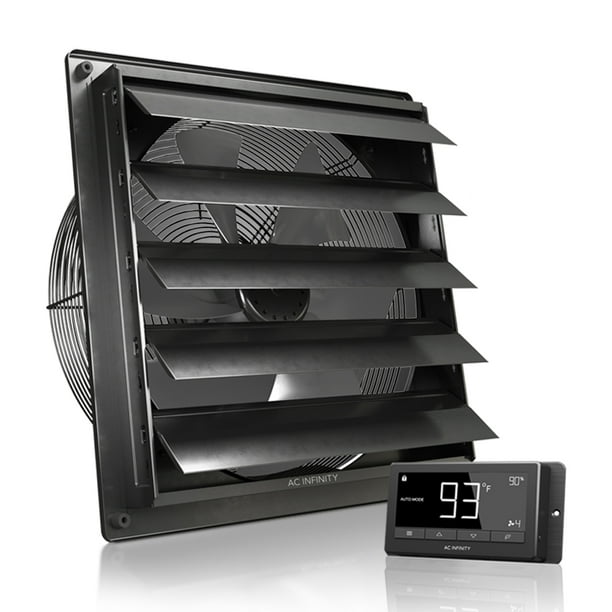AC Infinity AIRLIFT T16, Shutter Exhaust Fan 16inch with Temperature