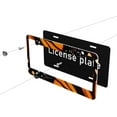thumbnail image 5 of Orange Camouflage 2 Pcs License Plate Frames, Stainless Steel License Plate Cover, Matte License Plate Holder Car Accessories with Screw Caps (4 Holes), 5 of 7