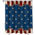 thumbnail image 5 of American Flag Rustic Wood Shower Curtain, Independence Day Shower Curtain Set with Hooks, Spring Summer Waterproof Fabric Shower Curtains for Bathroom Decor, 72x72 Inch Bath Curtain, 5 of 6
