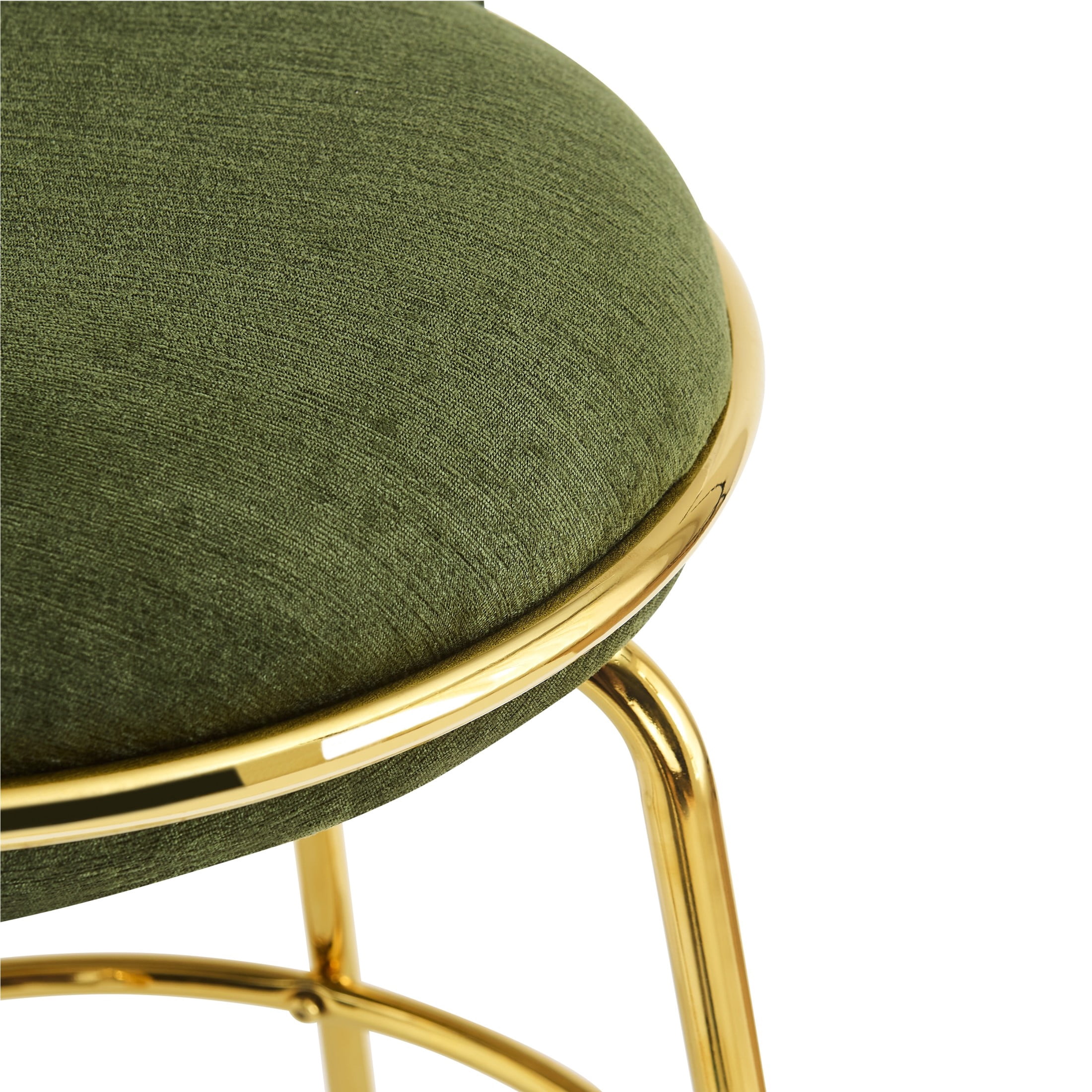 Christopher Knight Home Luxury Green Upholstered Bar Stools, Gold Metal Frames, Set of 4
