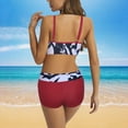 thumbnail image 4 of IDALL Bikini Sets Bestselling Bikini Women Plus Size Tankini Swimsuits Two Piece Color Block Cutout Flowy Tummy Bathing Suits With Shorts Bathing Suit Swim Suits for Women 2025 Red 5XL, 4 of 6