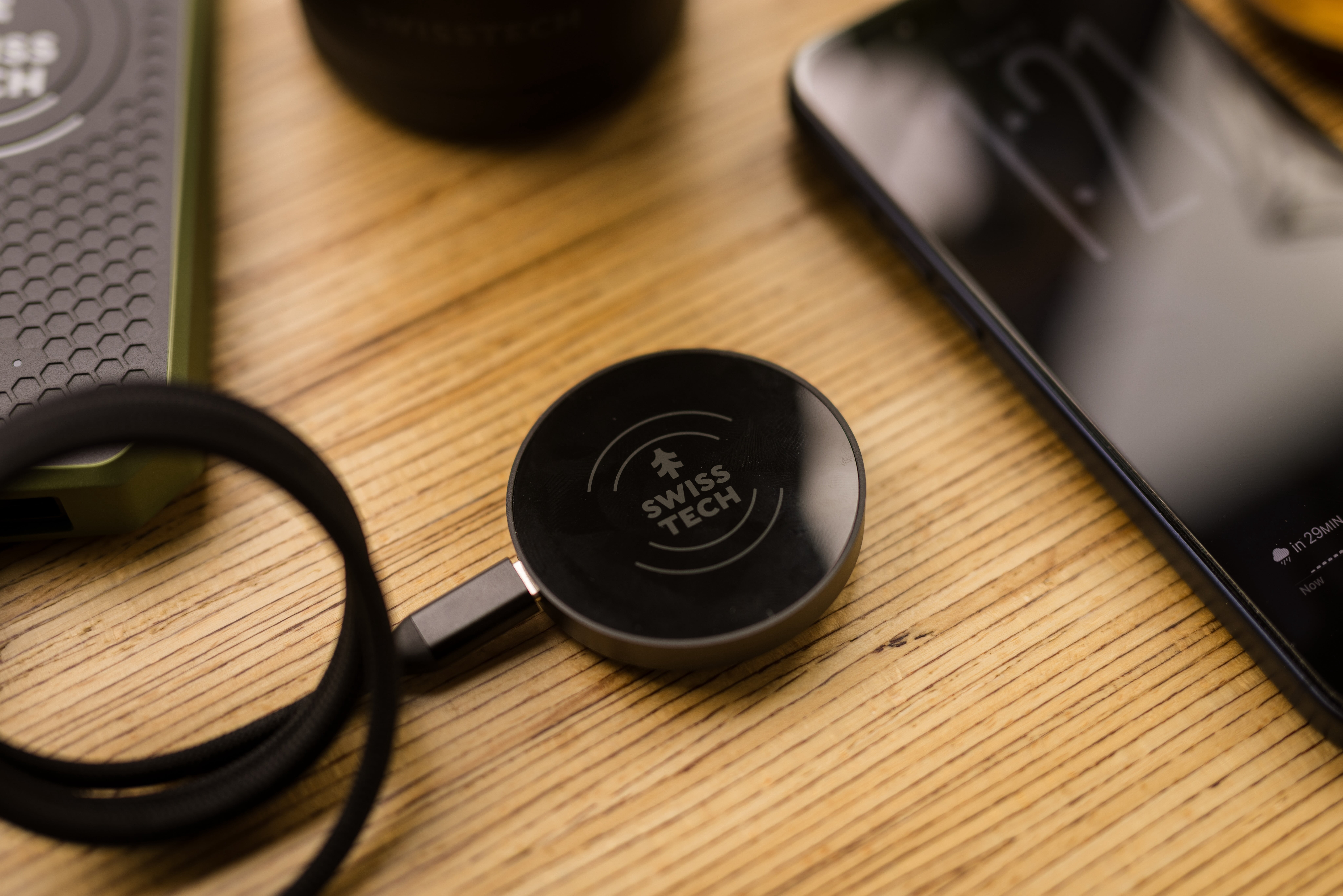 Swiss Tech Beleben 15W Magnetic Wireless Charging Pad with Stand, Fast Qi Charger