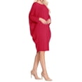 thumbnail image 4 of Women's Casual Loose Fit Long Sleeves Dolman Style Solid Midi Dress, 4 of 4