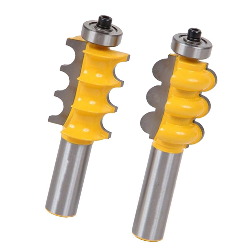 2Pcs/Set 1/2" Shank Bead&Triple Router Bit Cutters for Woodworking Cutter Tools