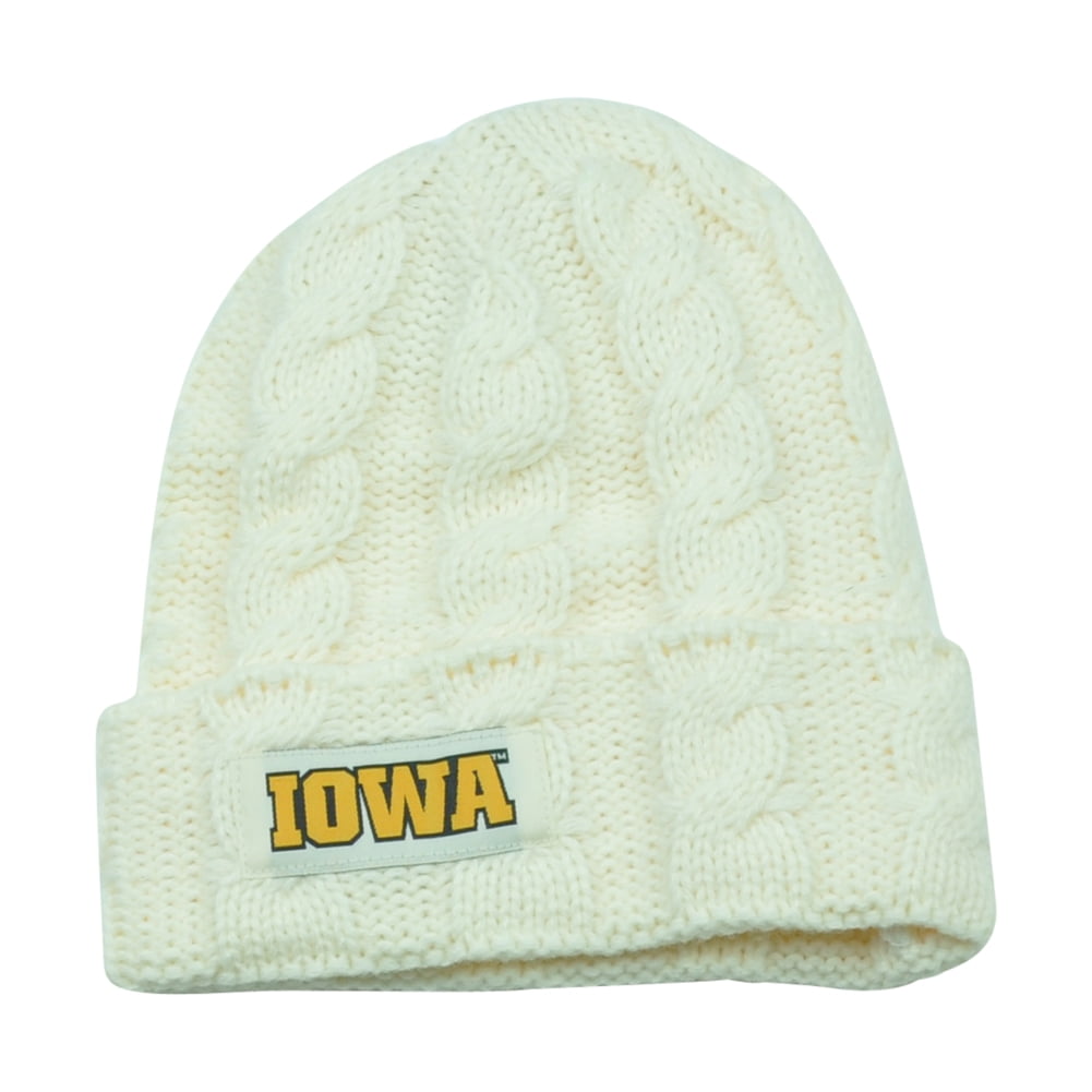 NCAA Iowa Hawkeyes Keira Women Cuffed Crochet Beanie Knit Ladies Winter Hat by Captivating Headgear