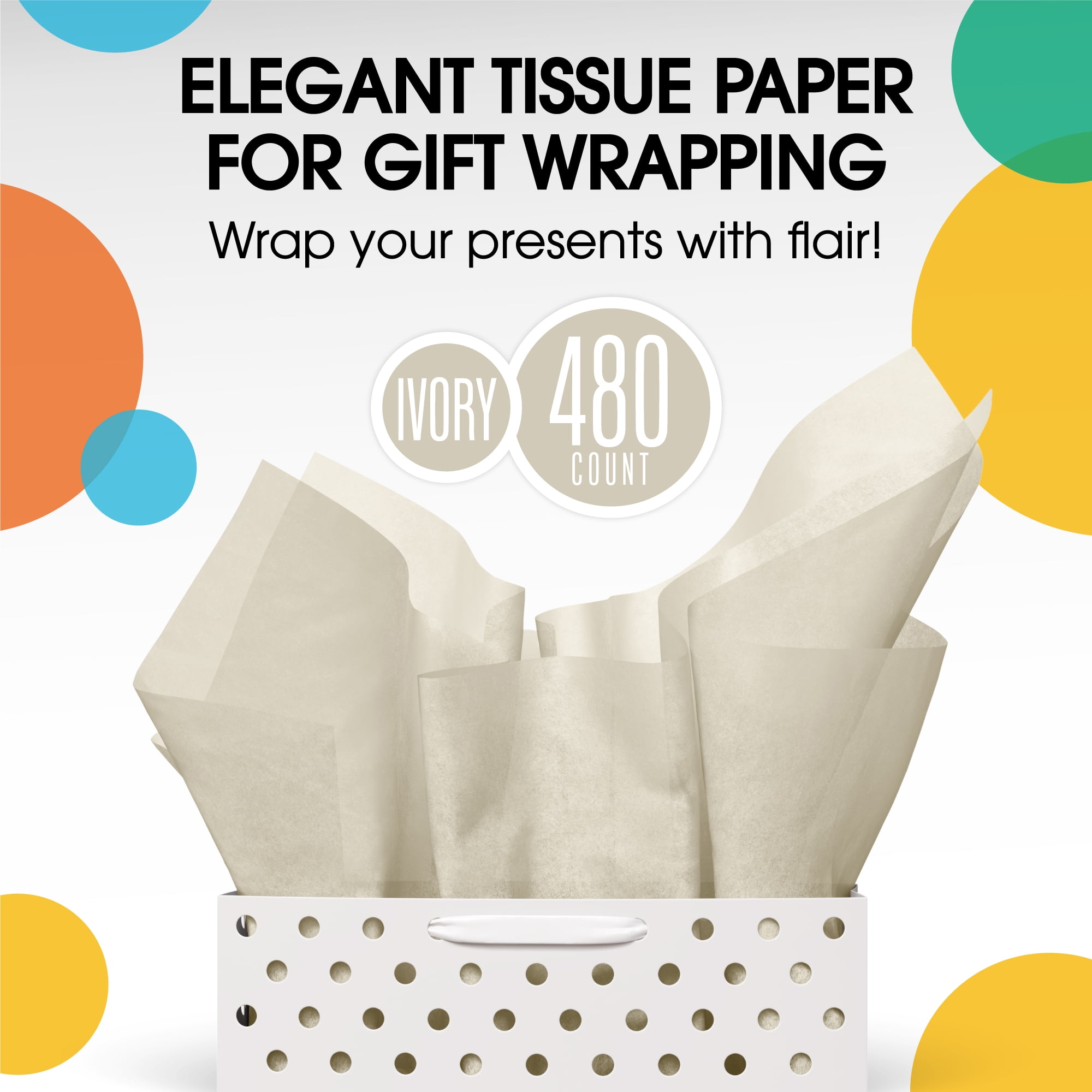 White Acid Free Tissue Paper Sheets A4 Gift Wrapping Packaging 20+ Colours