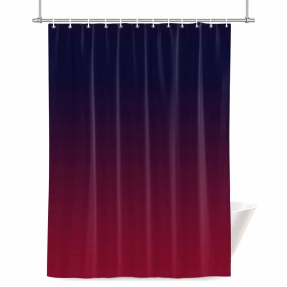 Shower Curtains for Bathroom-36"x72",Burgundy Red Gradient Ombre Waterproof Bath Curtain Grommet Shower Curtain Set with Hooks