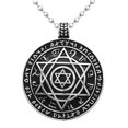 thumbnail image 1 of Collar Colgante Estrella Hexagrama de material acero Inoxidable 316L Cadena De 55cm Plata, 1 of 9