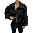 thumbnail image 1 of LOVZFMLL Vestes pour Femmes, Veste Longue Décontractée Polyvalente à Manches Longues avec Capuche, 1 of 4