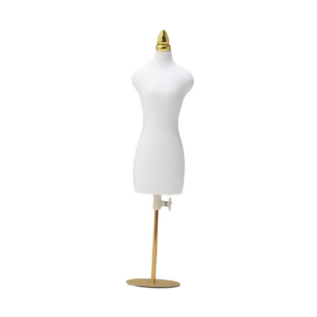 Siruishop Mannequin Décoratif de Couture pour Poupée, Forme de Robe, Décoration pour Exposition, Bureau, Maison, m et Base Dorée