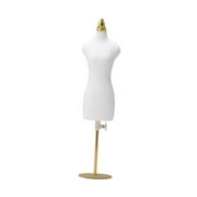 PETSOLA Doll Dress Form Sewing Mannequin Dress Display Decor Professional Dressmaker Model Tailor Form Stand for Costume Design M and Gold Base