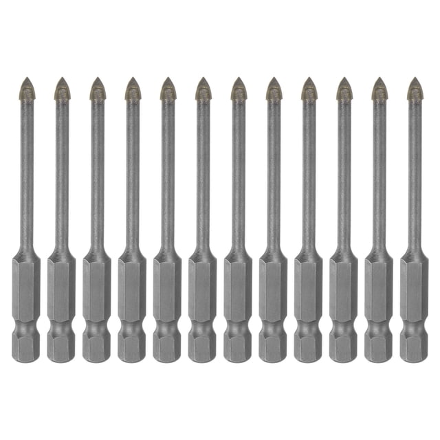 Uxcell 12 Paquetes de brocas de mampostería de carburo de tungsteno de 4 mm (5/32") para azulejos, ladrillos, vidrio y piedra