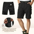 thumbnail image 3 of POENTAB Men Cargo Pants With Multiple Pockets Convertible Athletic Outdoor Pants Resistant Utility Straight Leg Work Wear Black, 3 of 9