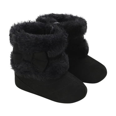 Cethrio Kids Girls Snow Boots, 2025 Non Slip Thicken Warm Winter Shoes Black Size 5.5 Toddler