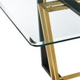 thumbnail image 5 of Kai  Dining Table Black Iron Base with Glass Tabletop, 5 of 10