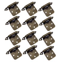 12 (6 Pairs) Antique Brass Self-Closing Cabinet Hinge for Kitchen with Screws