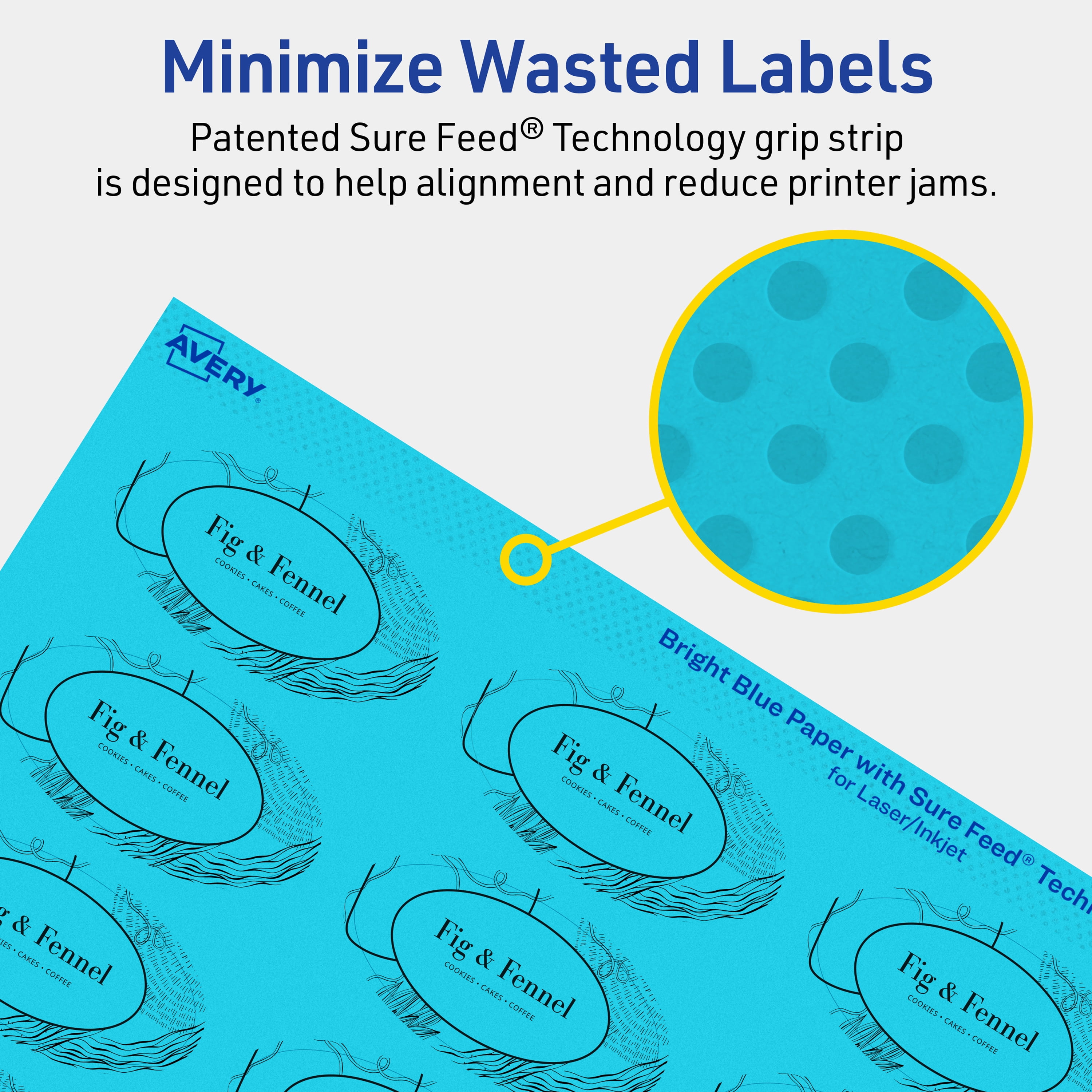 Avery Printable Oval Labels, Bright Blue, 1-1/8" x 2-1/4", 420ct