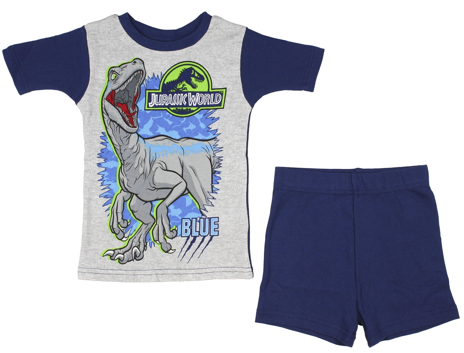Jurassic World Boys' Blue The Velociraptor 4-Piece Mix n Match Pajama Set 