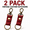 Red, variant on 2 Pack Leather Keychains, Vintage Leather Key Ring with Metal Clip, Belt Loop Key Holder for Car Keys, House Keys and Everyday Carry